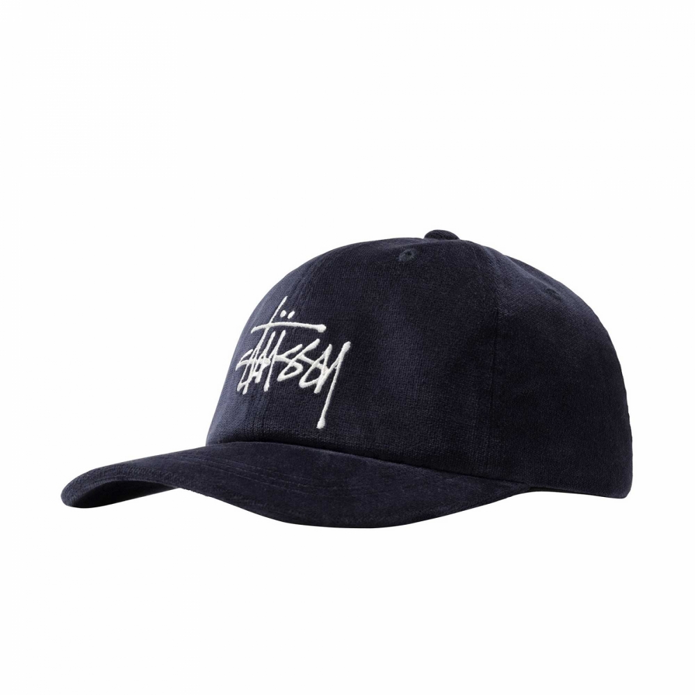 stussy big logo velveteen low pro cap