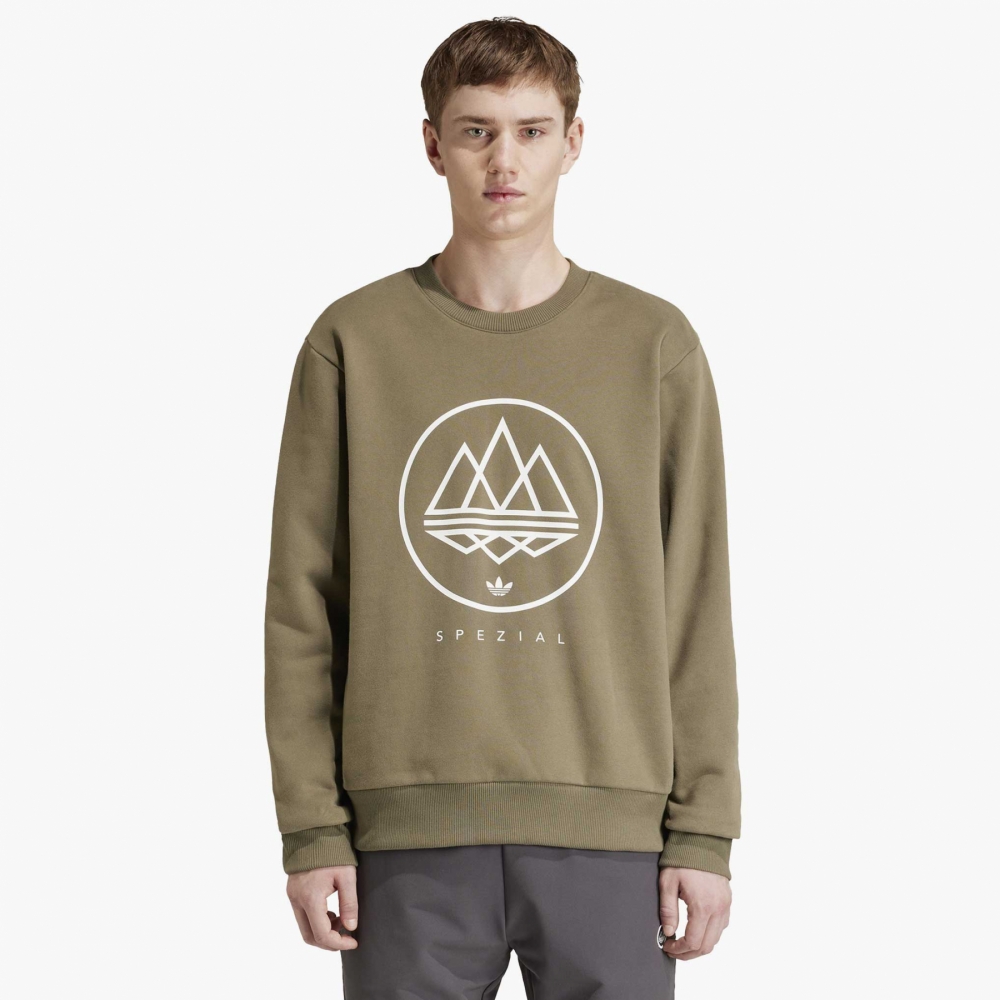 Olive green adidas outlet crew neck