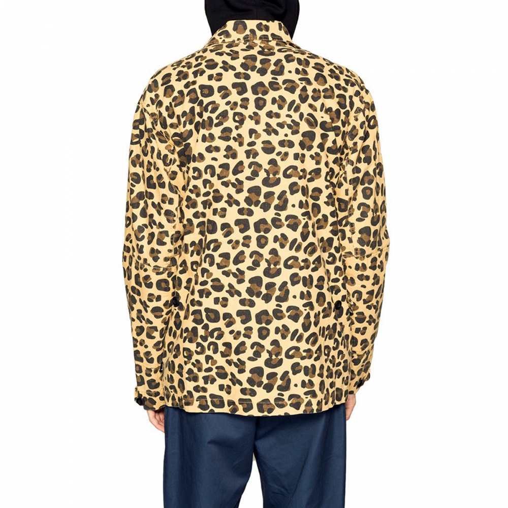 Stussy linen field deals jacket leopard